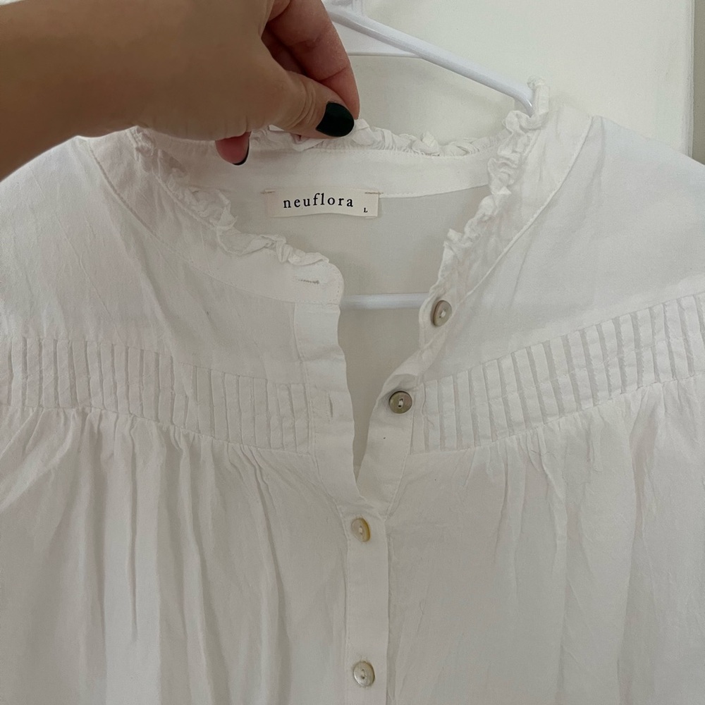 Neuflora white cotton blouse - Picture 2 of 3